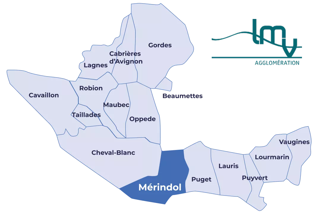 carte du decoupage des zones de l intercommunalite luberon monts de vaucluse avec ses 16 communes