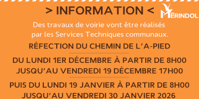 Travaux Chemin de l'A-Pied