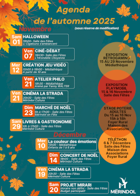 Agenda de l'automne 2025